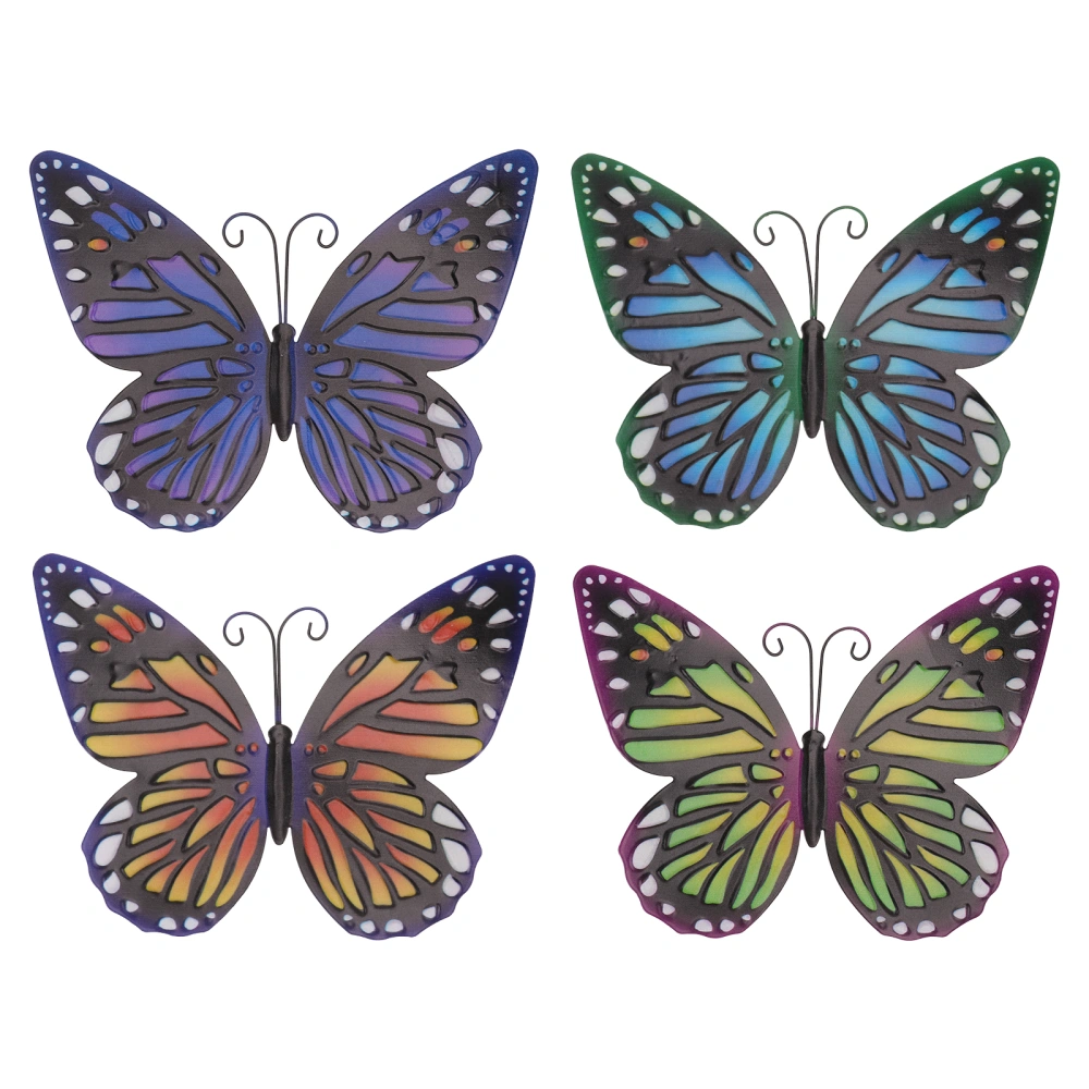 4Pcs Metal Butterflies Wall Art Decor Wall Ornament Iron Art Craft