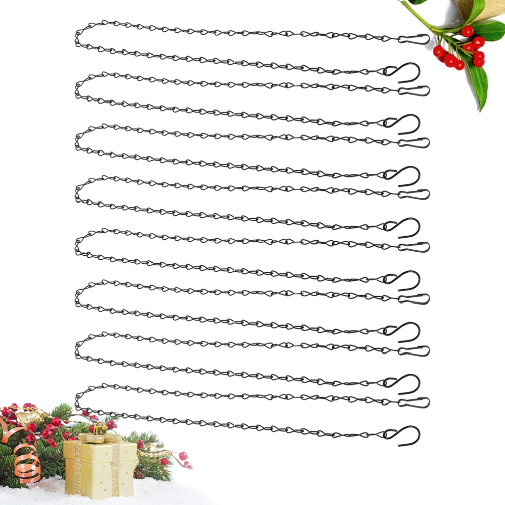 8PCS 35 Inch Hanging Chain 8 Shape Iron Chain for Planters Flower Basket Bird Feeders Lanterns Birdbaths (Black)