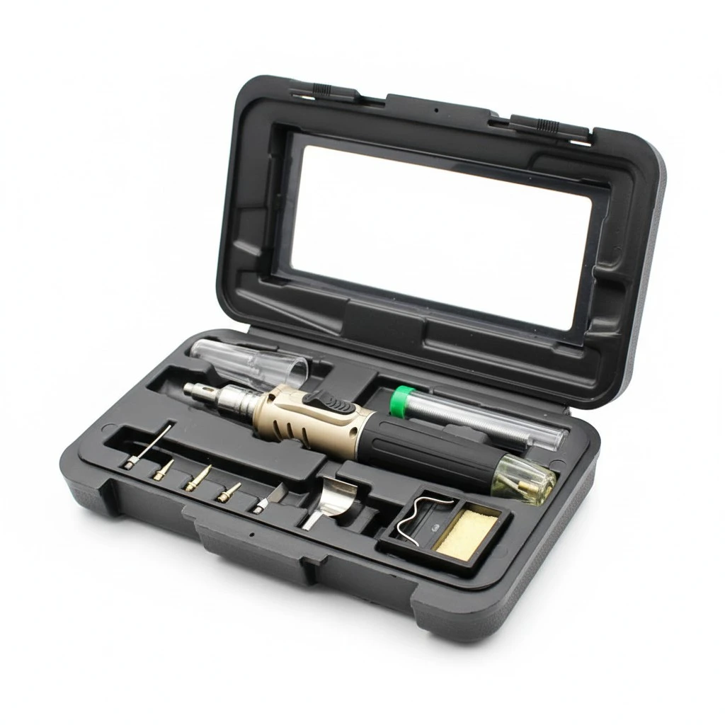Self-igniting Mutifunctional 10-in-1 Cordless Gas Soldering Iron Kit Welding Torch Kit Tool (Golden)