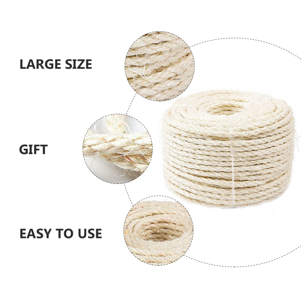 1Pc 50M Decorative DIY Retro Hemp Rope Ornament Cat Scratching Sisal Hemp Rope Random Color