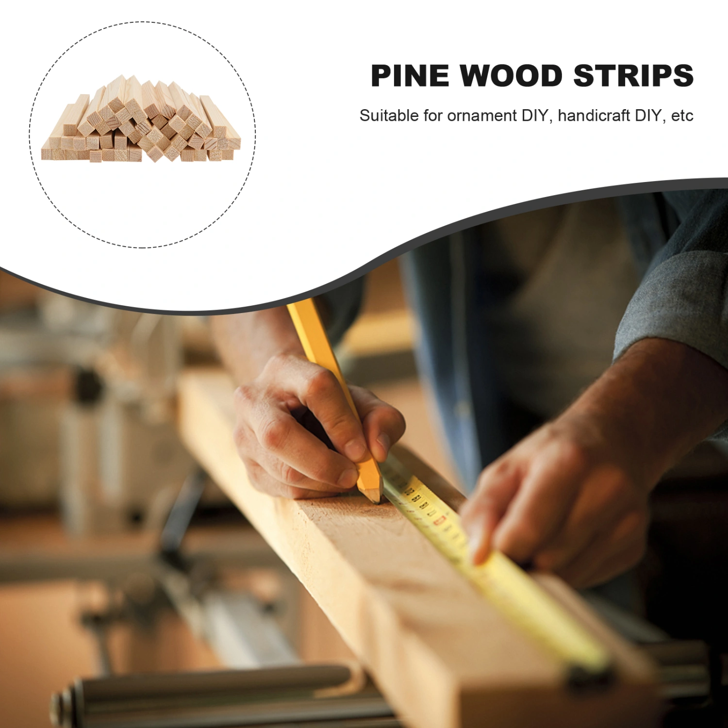 50pcs Square Wooden Rods Handiwork DIY Crafts Accessories Wooden Craft Materials