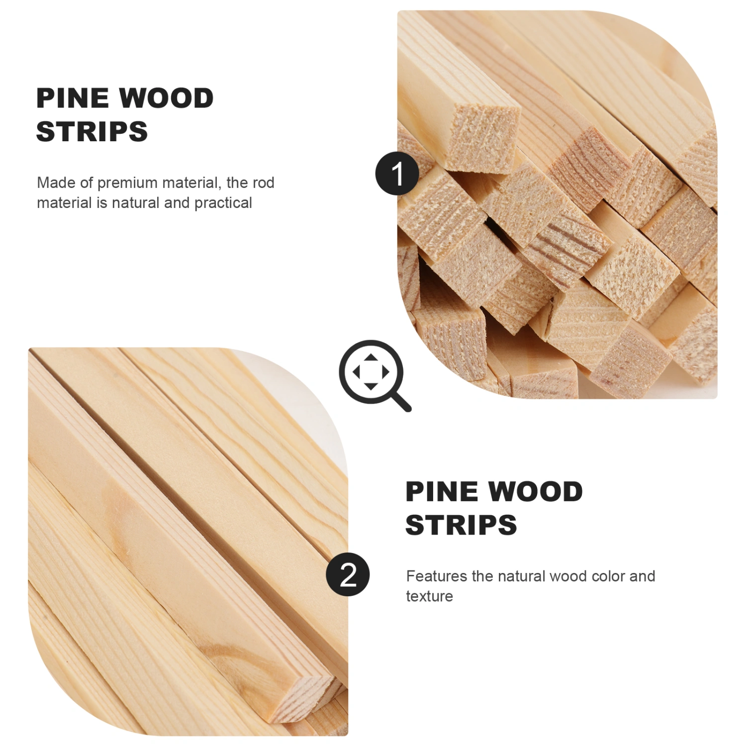 50pcs Square Wooden Rods Handiwork DIY Crafts Accessories Wooden Craft Materials