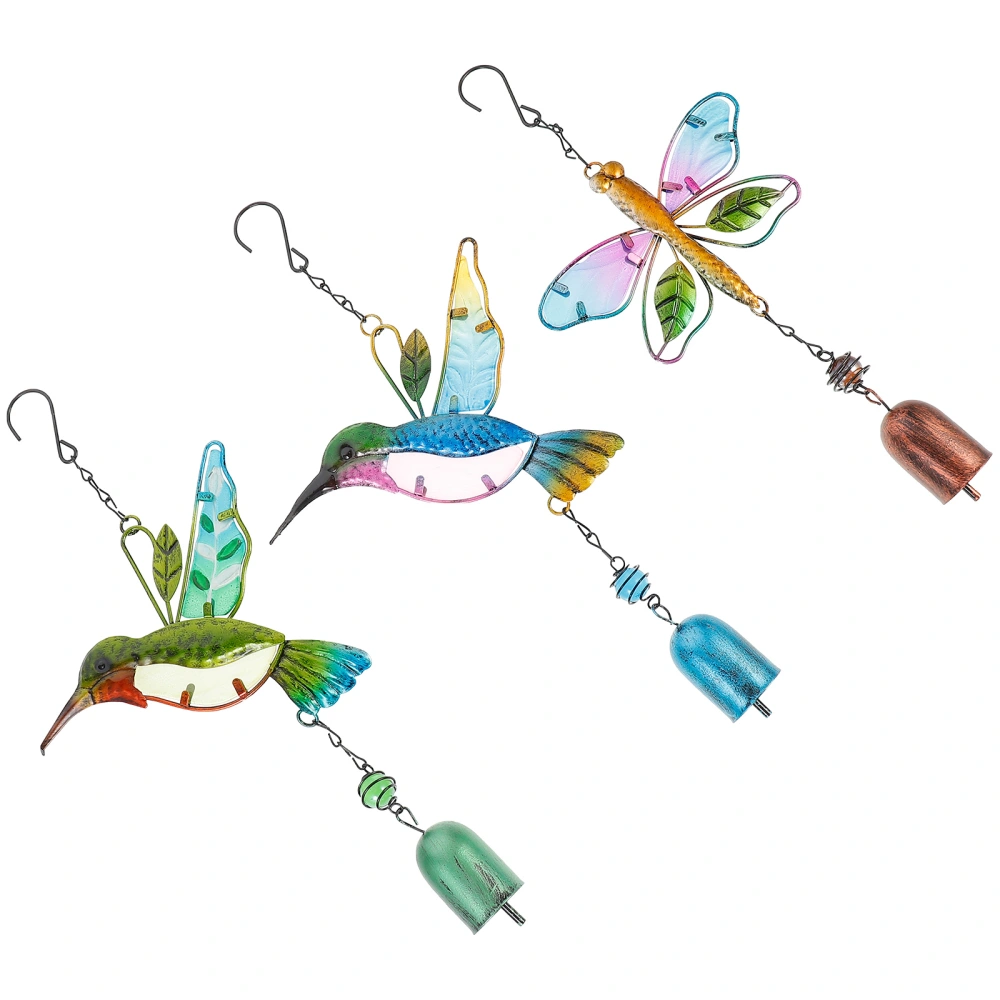 3pcs Hummingbird Wind Chime Decor Window Hanging Ornament Outdoor Wind-Bell