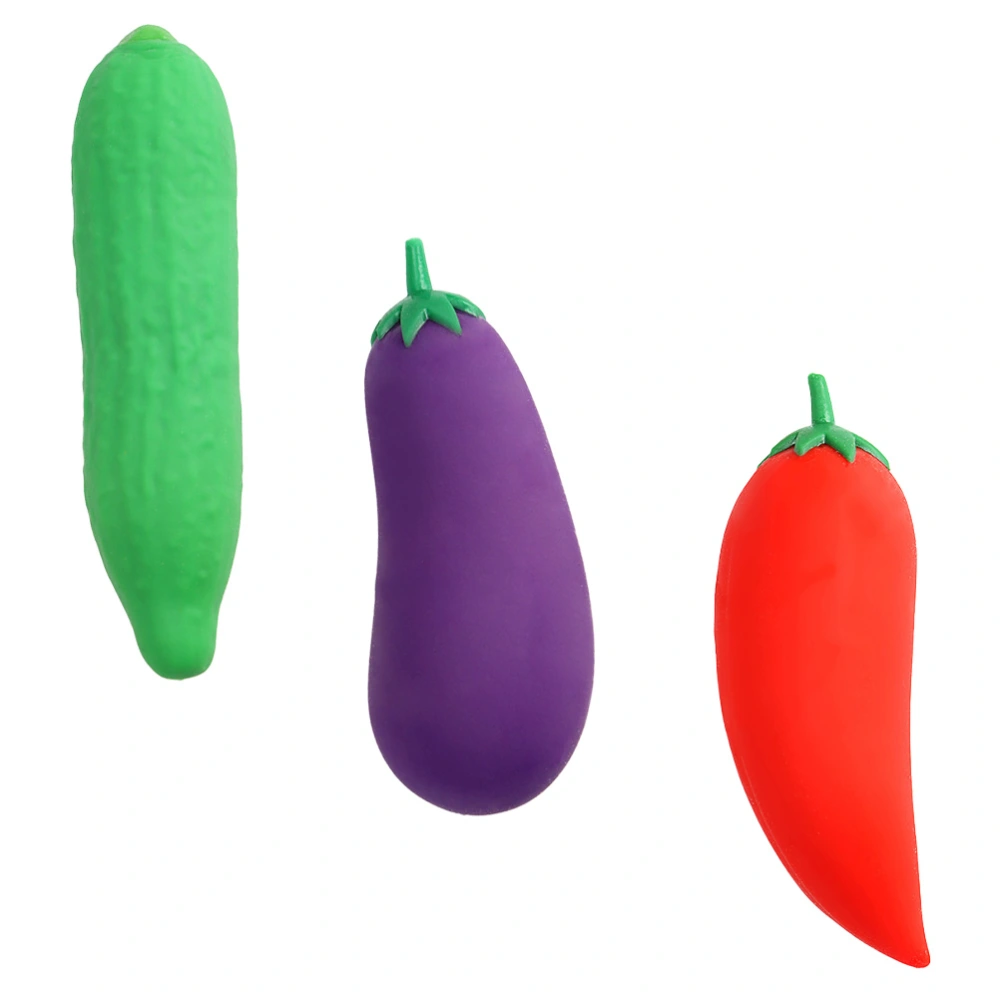 3Pcs Simulation Food Squeezing Playthings Vegetable Shape Decompression Toys