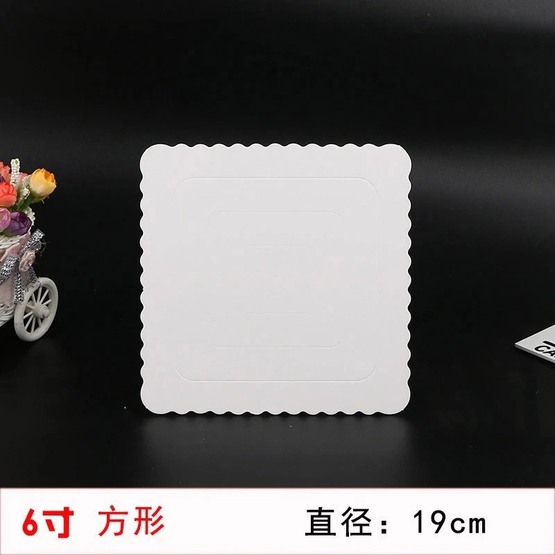 10pcs Paper Made Cake Drum Square Baking Cake Board Thickened Paper Cake Transfer Plate