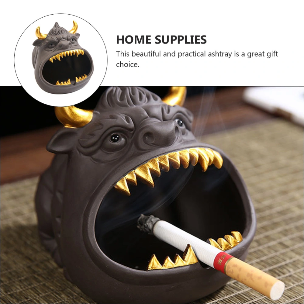 1pc Funny Cattle Shaped Ashtray Unique Ashtray Household Storage Container