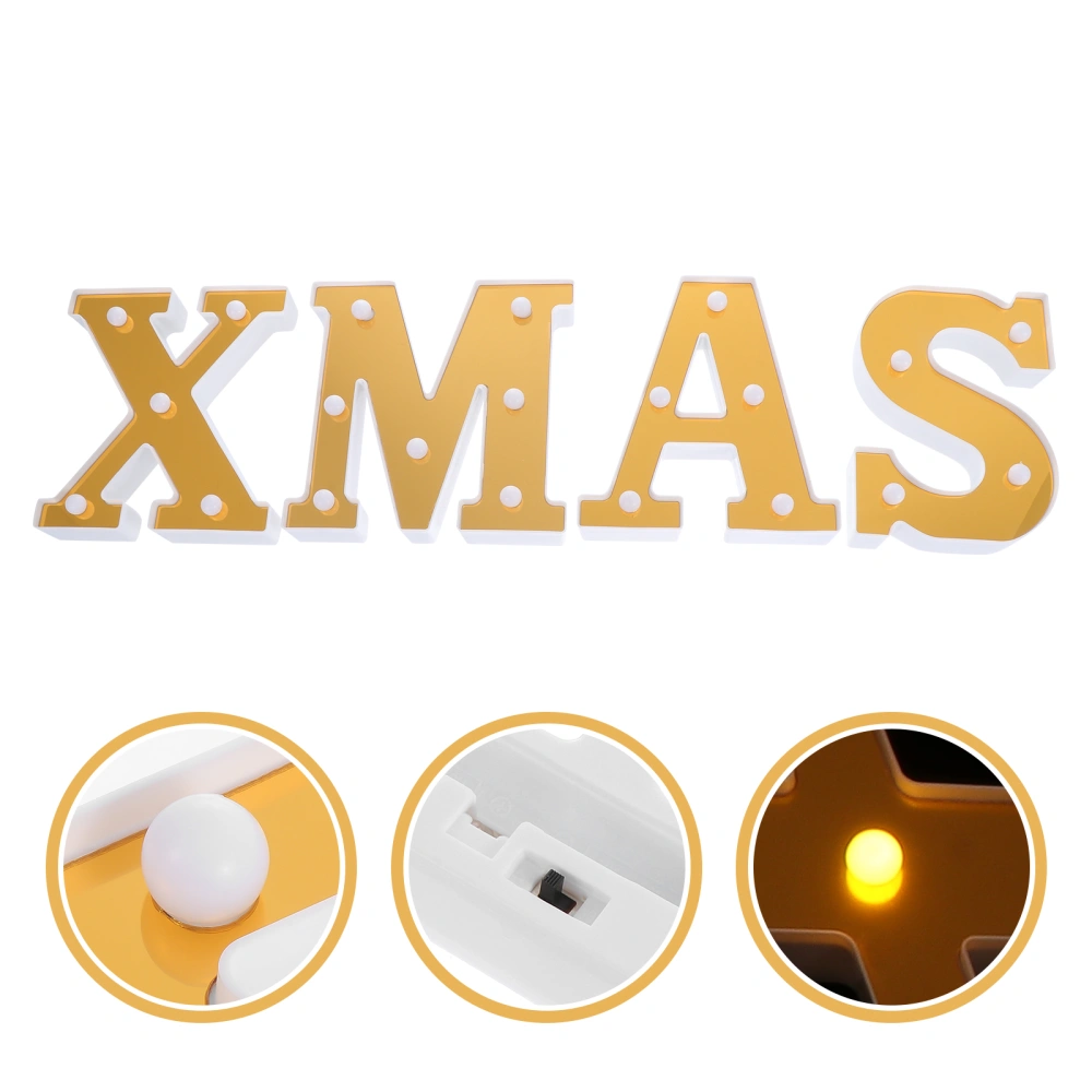 4Pcs LED Light Up Letter Light Sign for Household Christmas Party Adornment