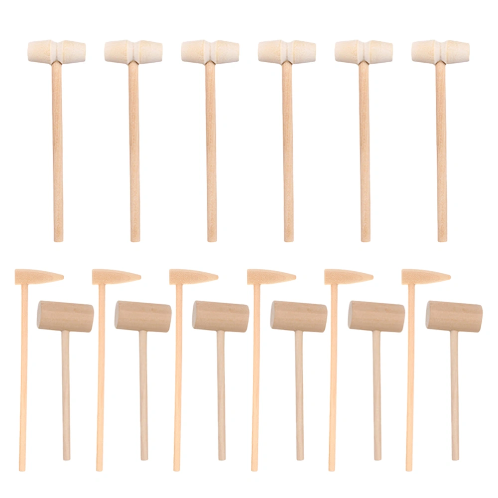 1 Set 36pcs Wood Mini Hammers Cake Wooden Hammers Flat Head Hammer Toys Kid Toys