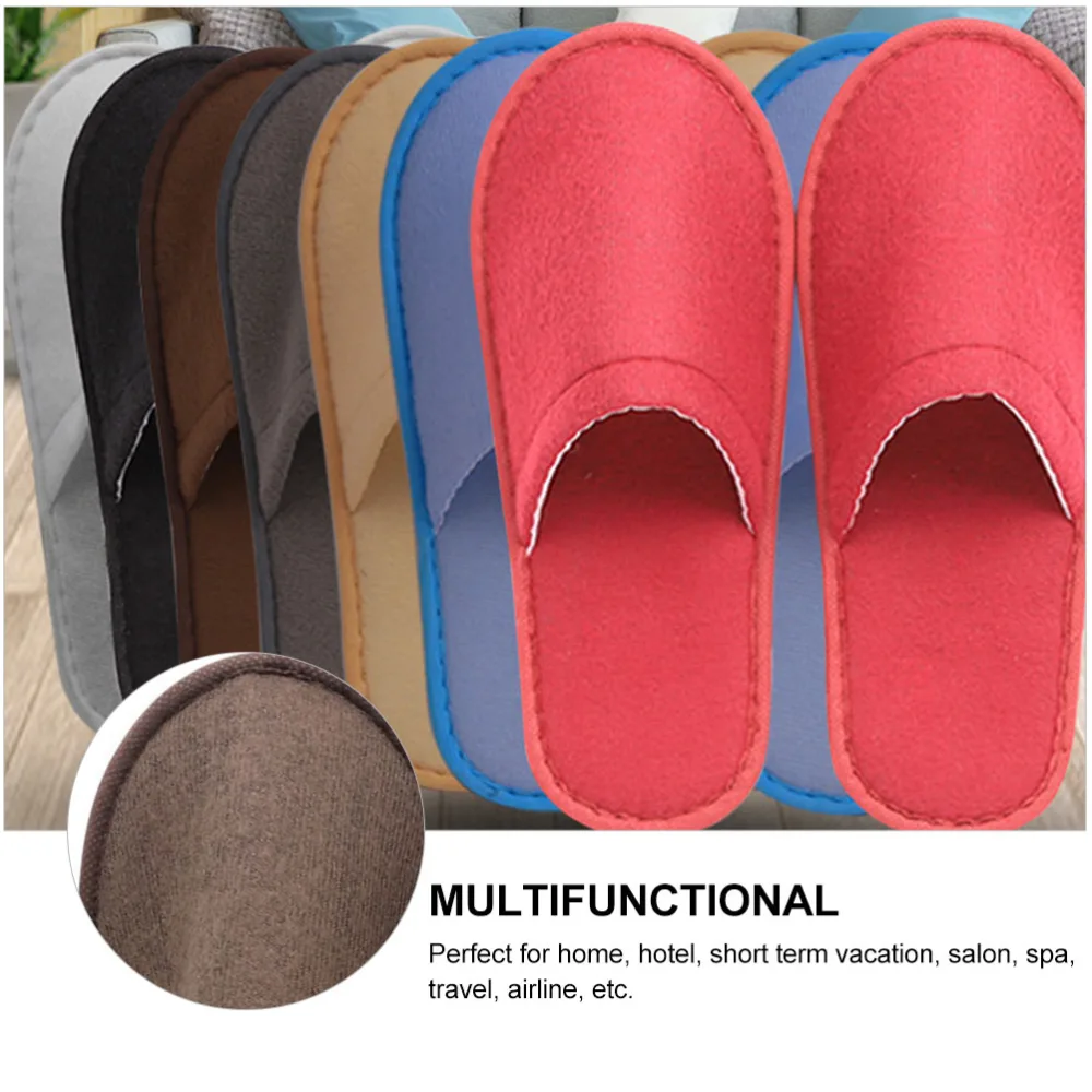 10 Pairs Disposable Slippers Non-skid Cloth Slippers Summer Slippers (Coffee)