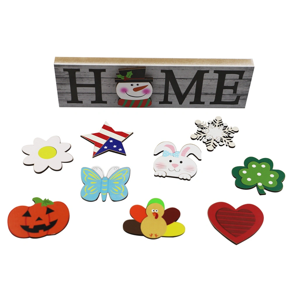 1 Set Interchangeable Decorative Wooden Letters Aornments Festival Home Decors