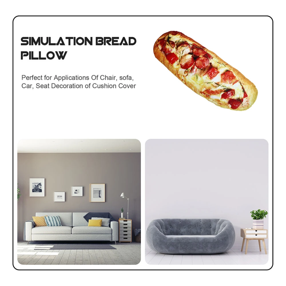 1 Pc 3D Simulation Bread Shape Pillow Funny Toy Pillow Ductile Lumbar Back Cushion