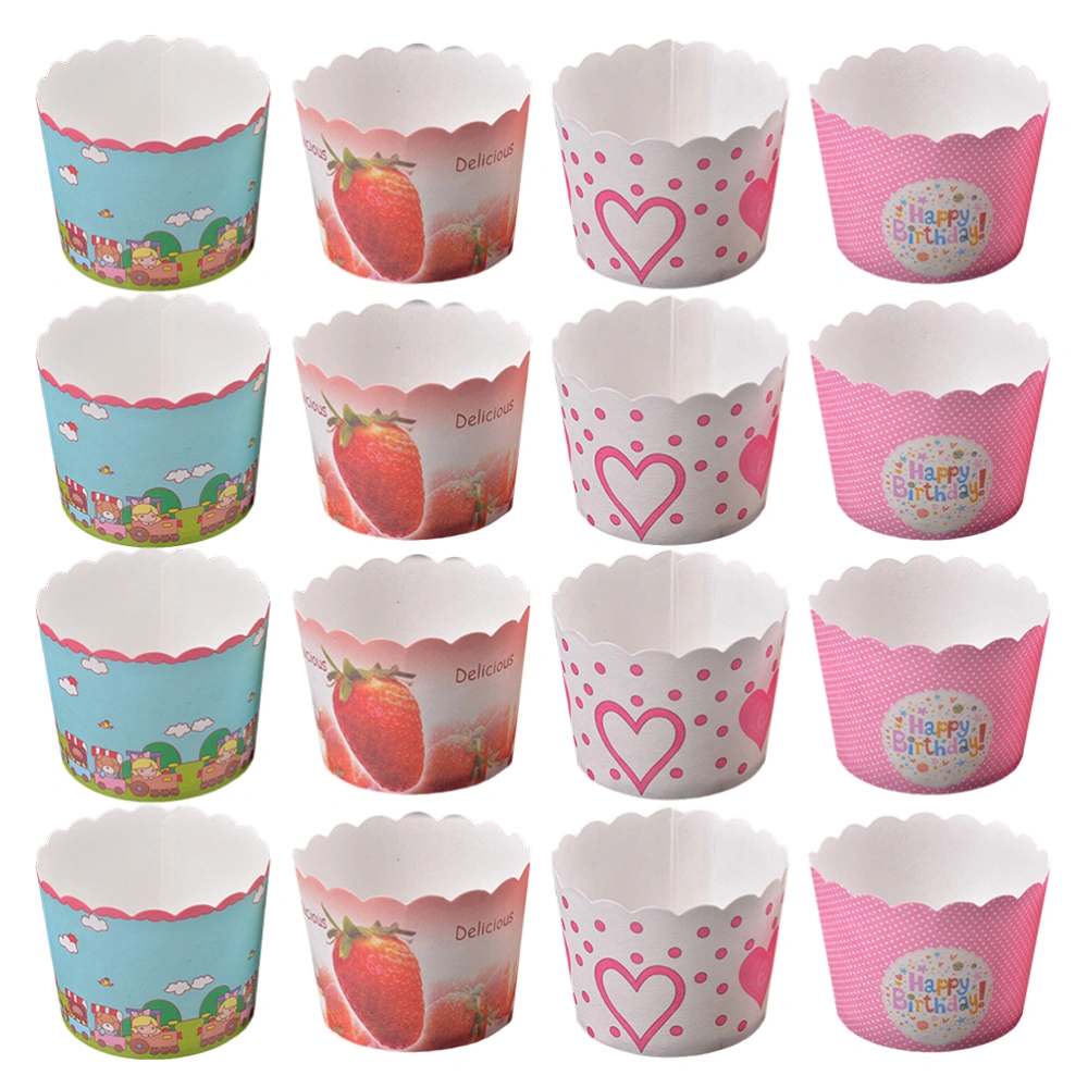 200 Pcs 1 Set Lightweight Paper Cups Muffin Cups Snack Cups  (Pink Blue)