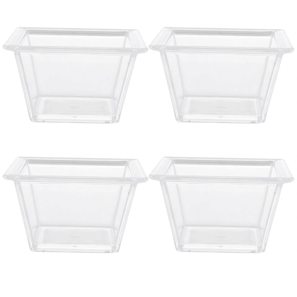 4pcs Snack Plates Snack Holders Dry Fruit Storage Plates for Home (Transparent)