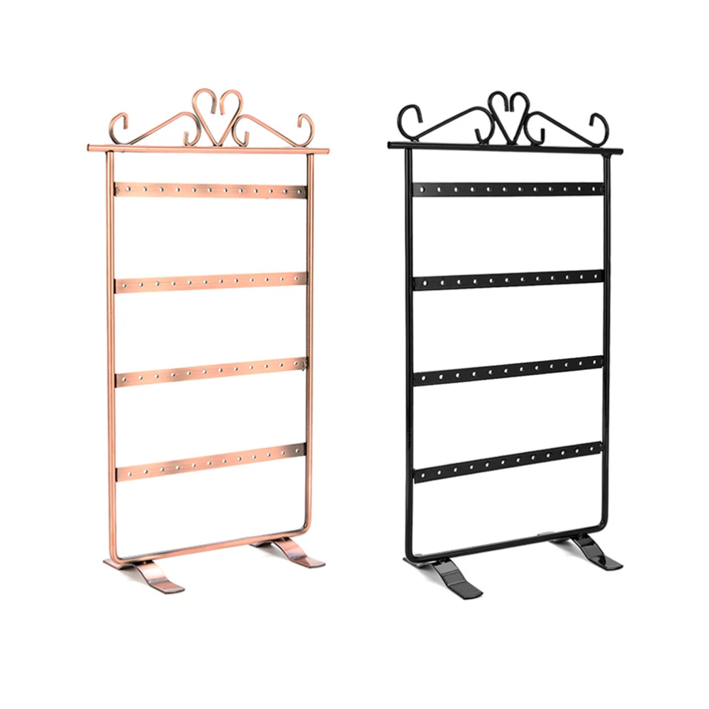 2pcs Iron Art Earrings Rack Jewelry Display Stand Creative Earrings Hanging Rack Jewelry Display Organizer Storage Shelf (Golden + Black)