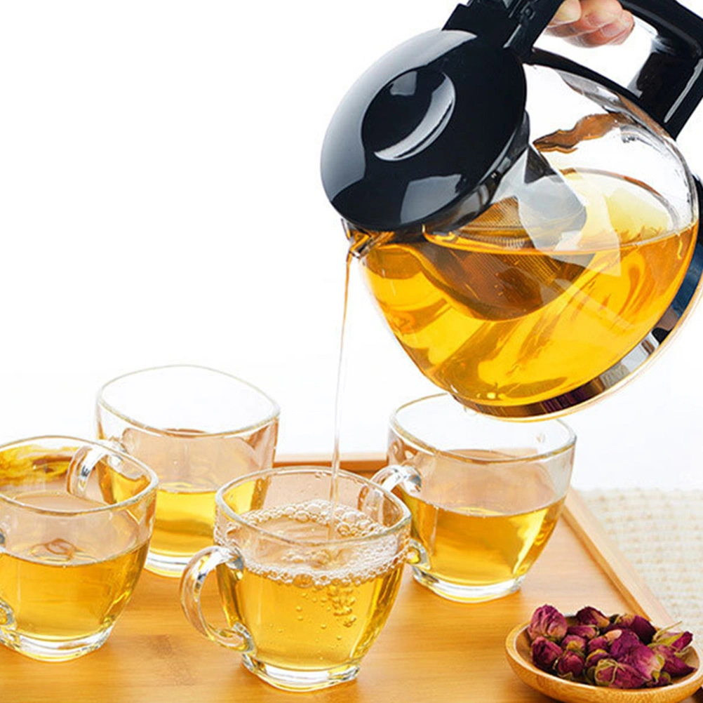 1L Glass Teapot Tea Kettle with Stainless Steel Infuser for Home and Office