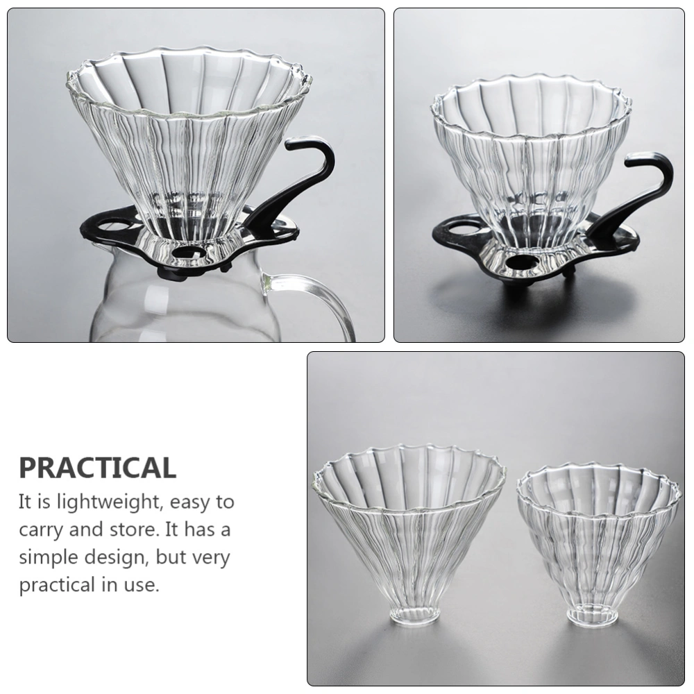 2pcs Stripe Glass Coffee Filters Reusable Coffee Funnels Coffee Strainers