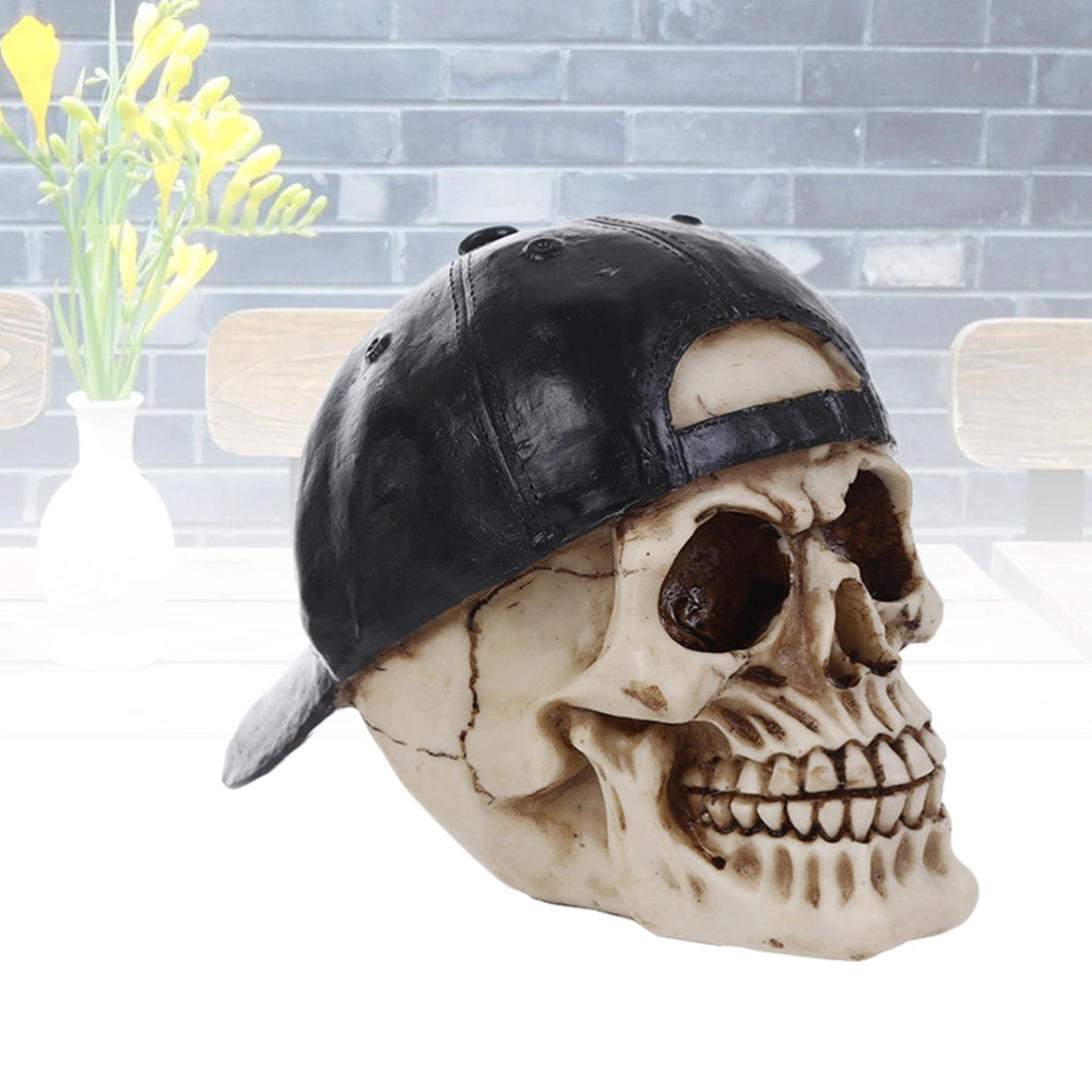 Creative Simulation Resin Skull Halloween Skull Props Decoration Collectible Skull Gift Desktop Figurine Party Supplies Black