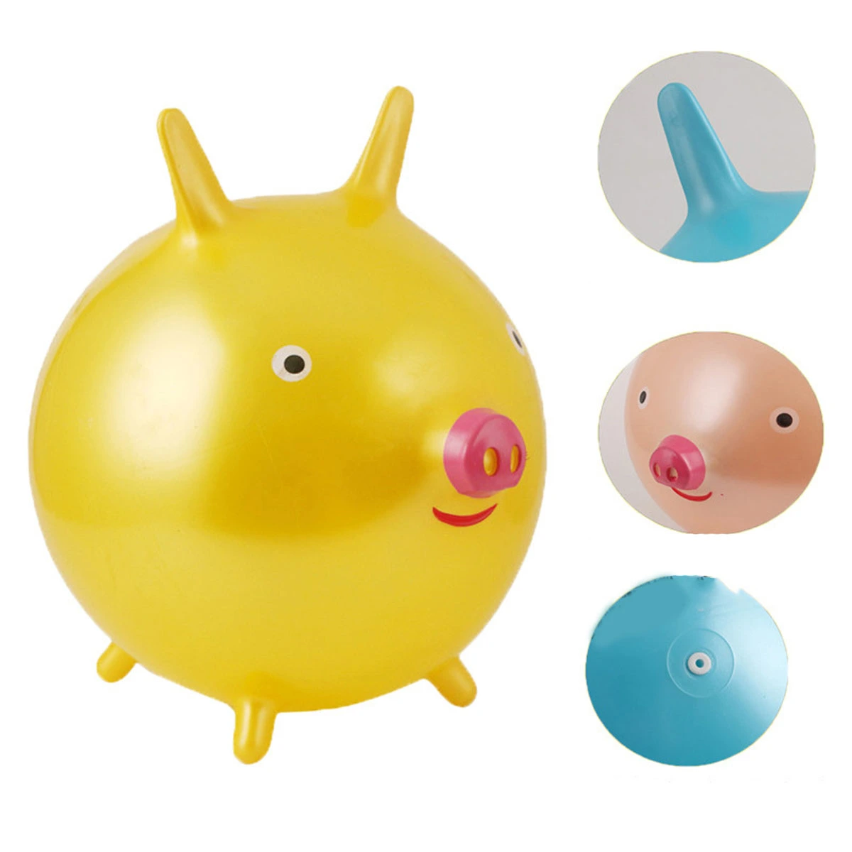 Ride On Bouncy Ball PVC Thicken Cartoon Hopper Bouncing Ball Play Toys for Kids (Golden)