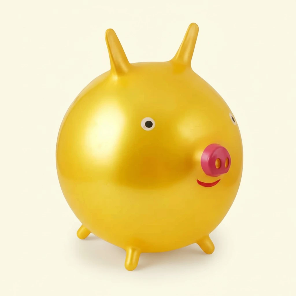 Ride On Bouncy Ball PVC Thicken Cartoon Hopper Bouncing Ball Play Toys for Kids (Golden)