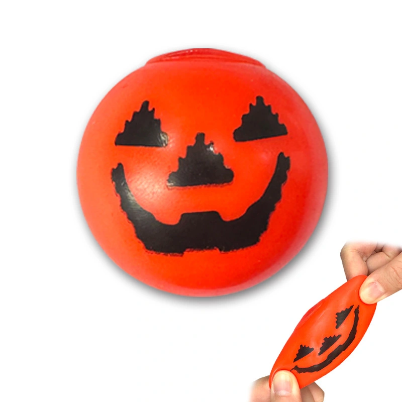 12pcs Halloween Pumpkin Squeeze Toy Stress Relief Plaything Office Hand Sensory Ball Toy