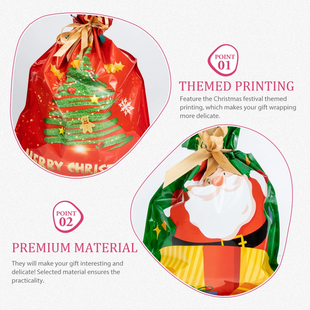 24pcs Christmas Gift Bags Xmas Candy Bags Xmas Drawstring Bags Party Gift Holder