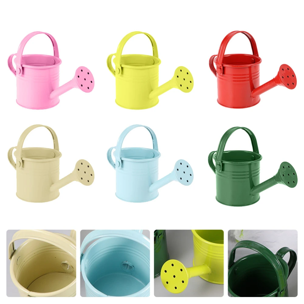 6pcs Creative Watering Tin Simple Watering Pot Durable Iron Sprinkling Kettle