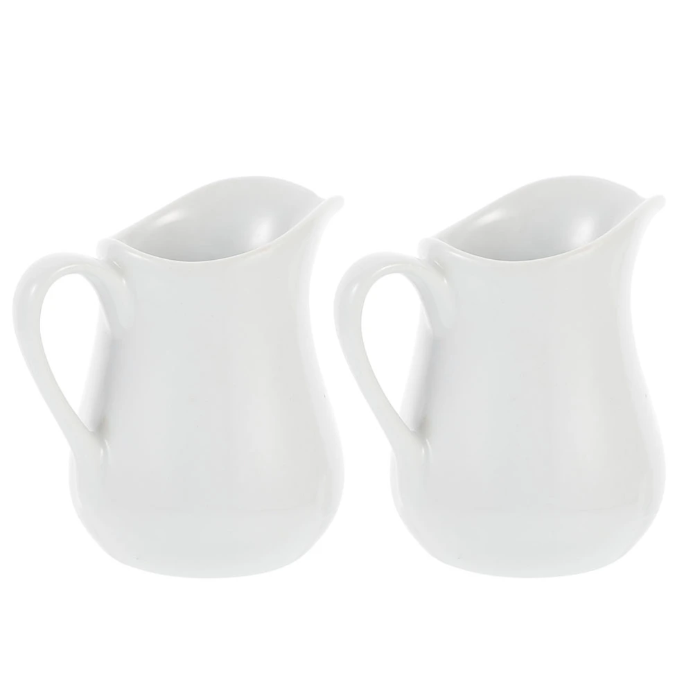 2 Pcs Ceramic Pitcher Portable Milk Cup Creative Milk Jug Pull Flower Cup Container