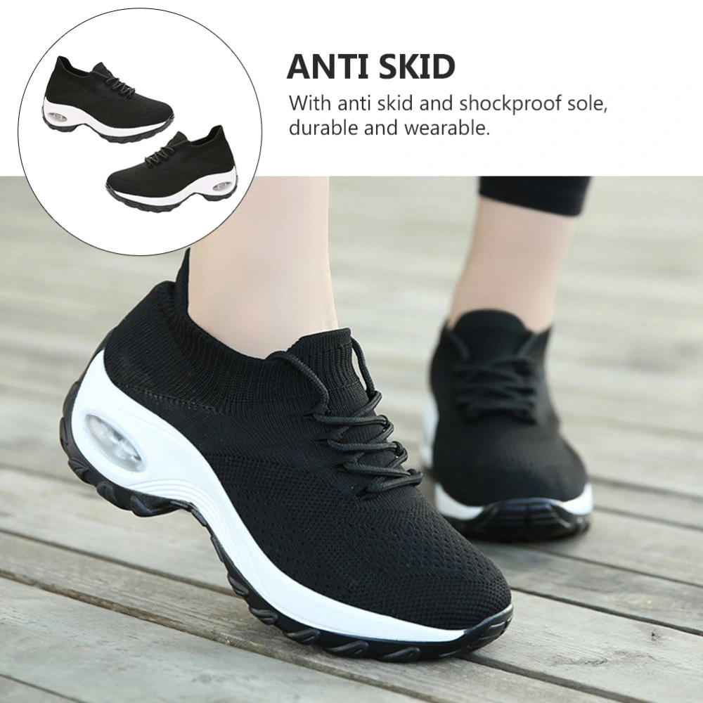 1Pair Women Versatile Casual Shoes Breathable Fashion Shoes Simple Sports Shoes