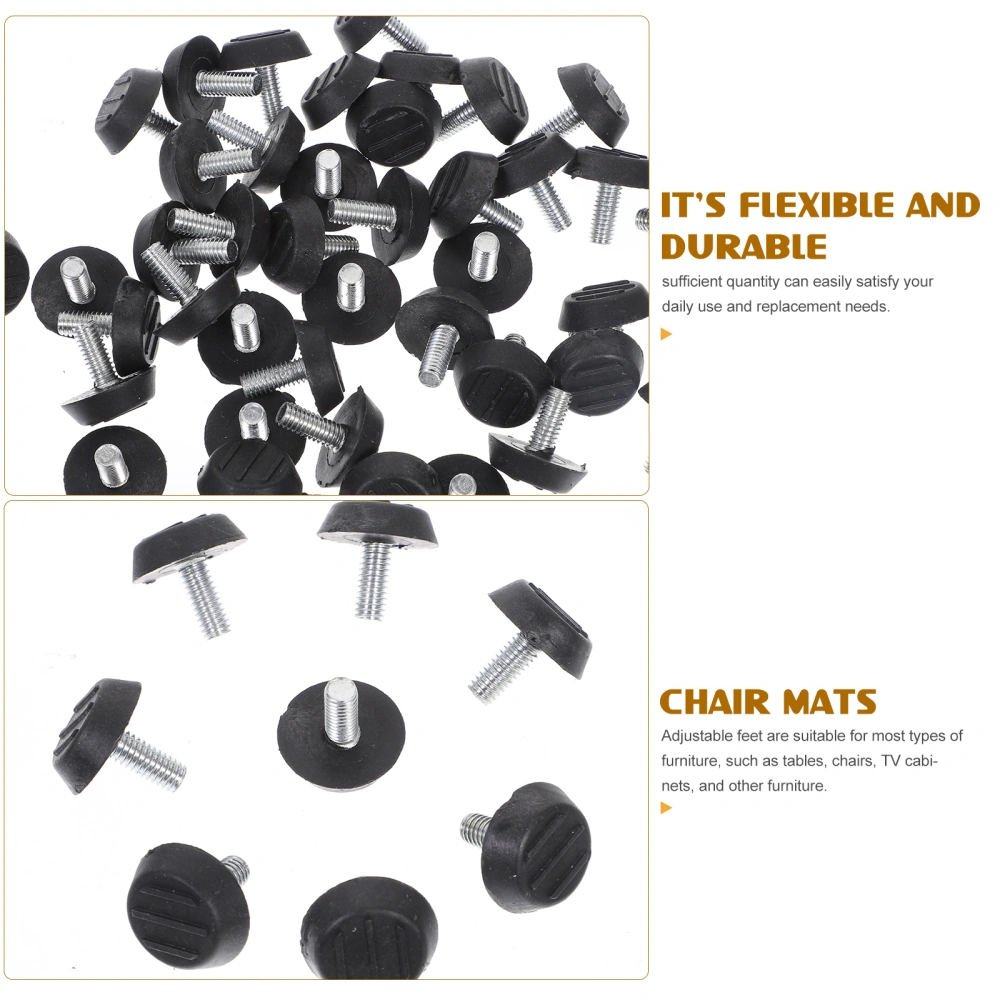 100pcs Screw On Furniture Levelers Adjustable Furniture Legs Leveling Feet for Table Chair