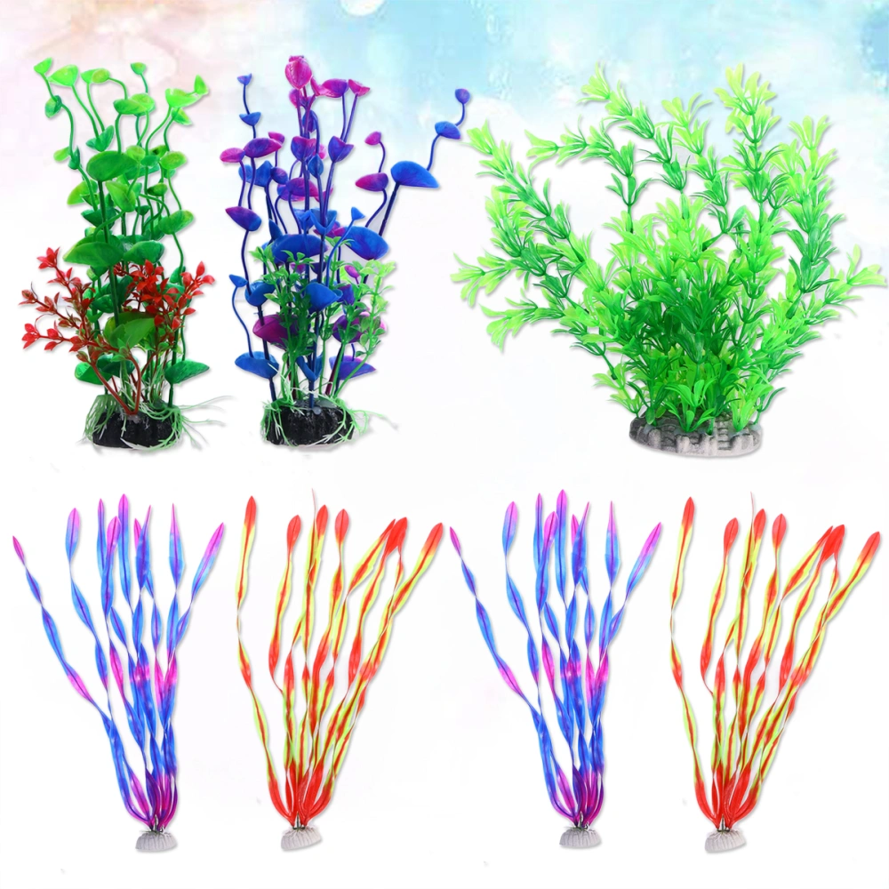 7Pcs Artificial Water Plants Fake Aquatic Plant Fish Tank Ornament Aquarium Decoration