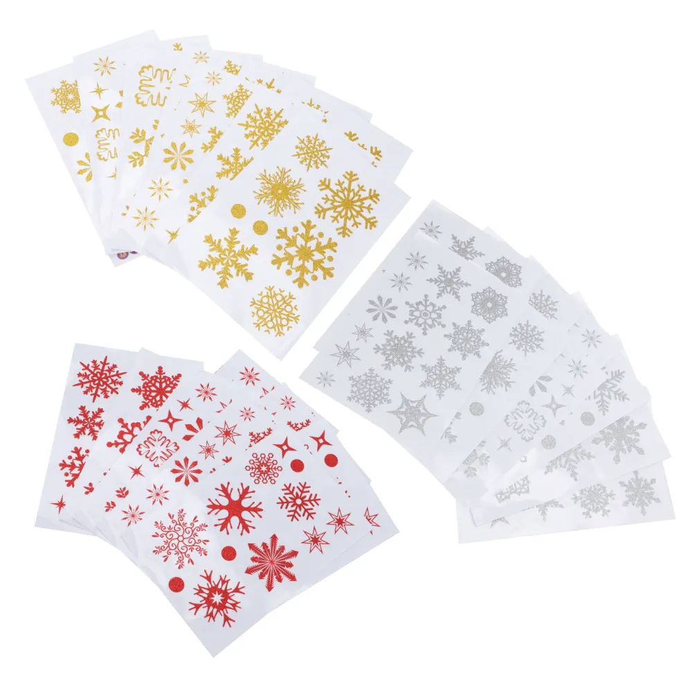 27Pcs Christmas Snowflake Window Sticker Creative Restaurant Mall Showcase Decal