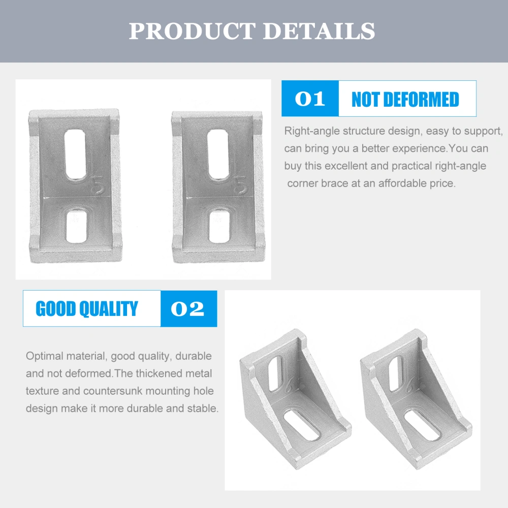 1 Set 10pcs Professional Aluminum Extrusion Corner Bracket Corner (Silver)