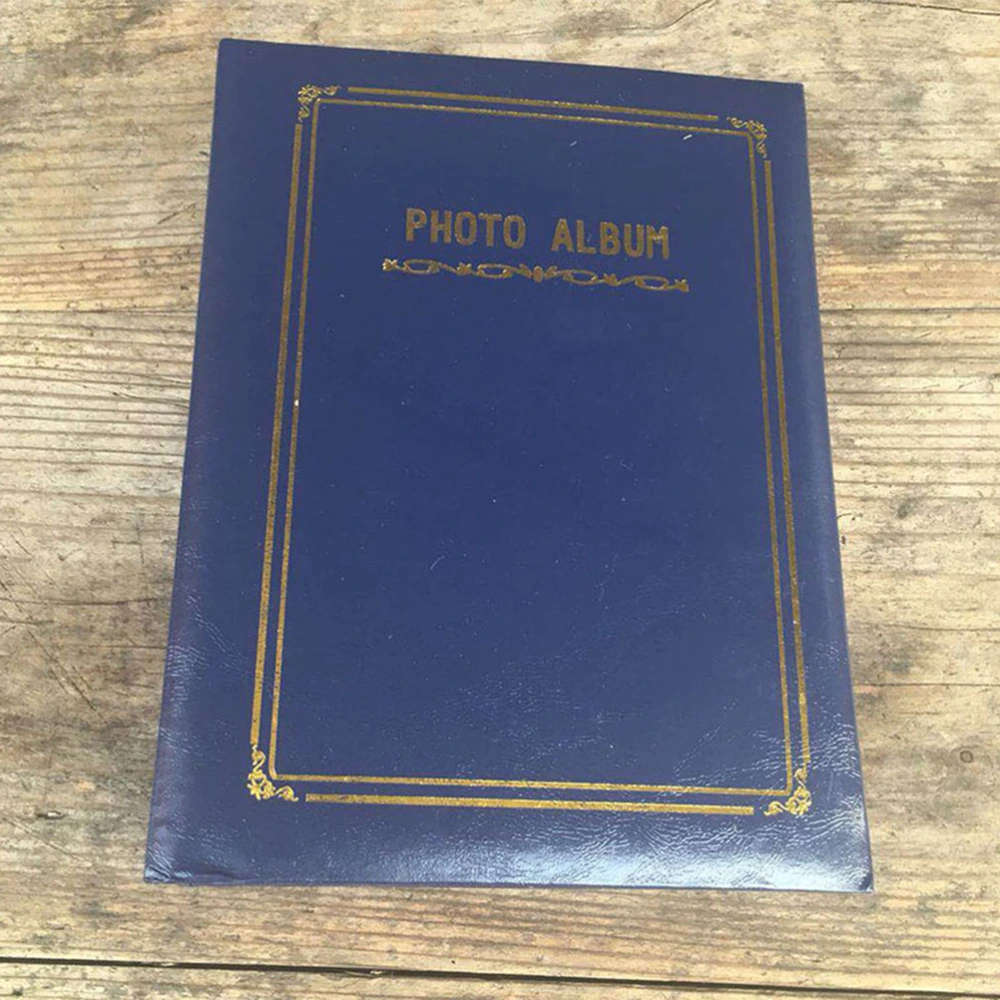 Retro Photo Album Leatherette Paper Album Insert Page Photo Storage Album Unique Photo Storage for Woman Girl (Blue)