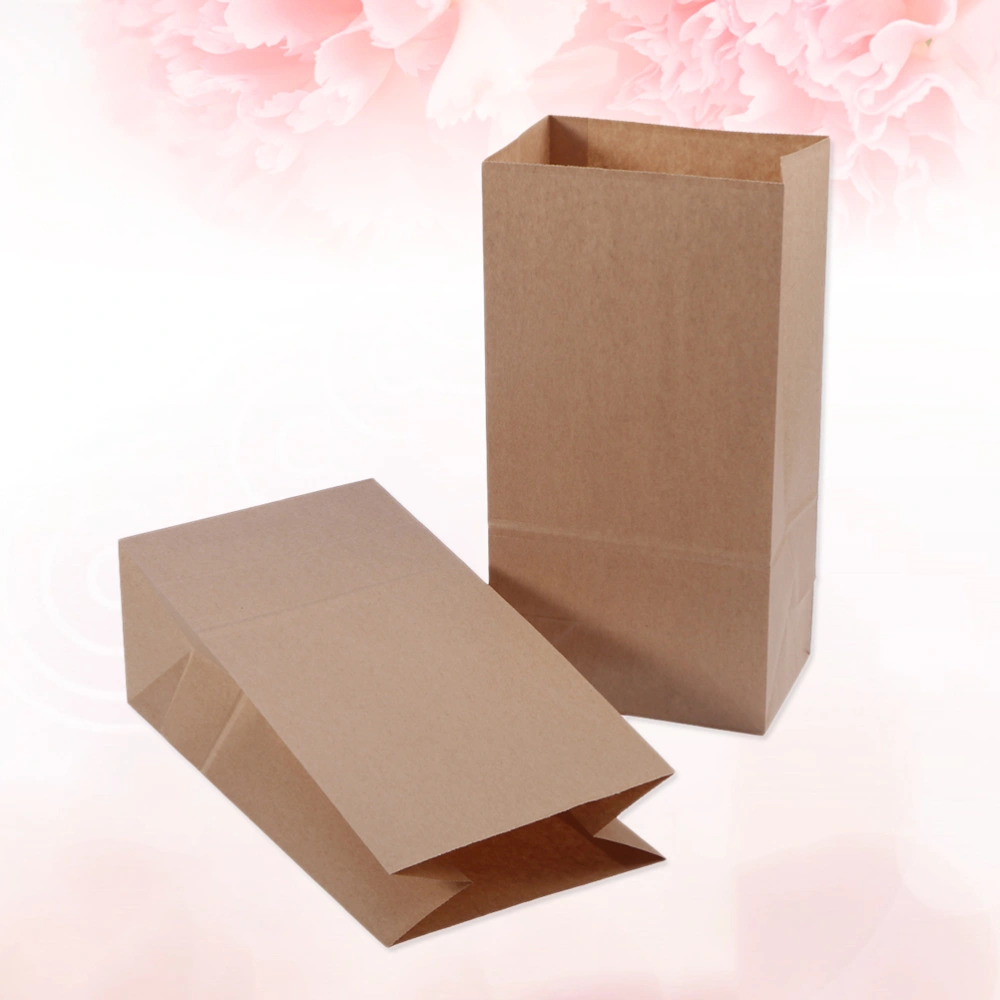 50pcs Party Favor Bags 70g Yellow Treat Food Kraft Paper Sack Pouch Bags 13x8x24cm