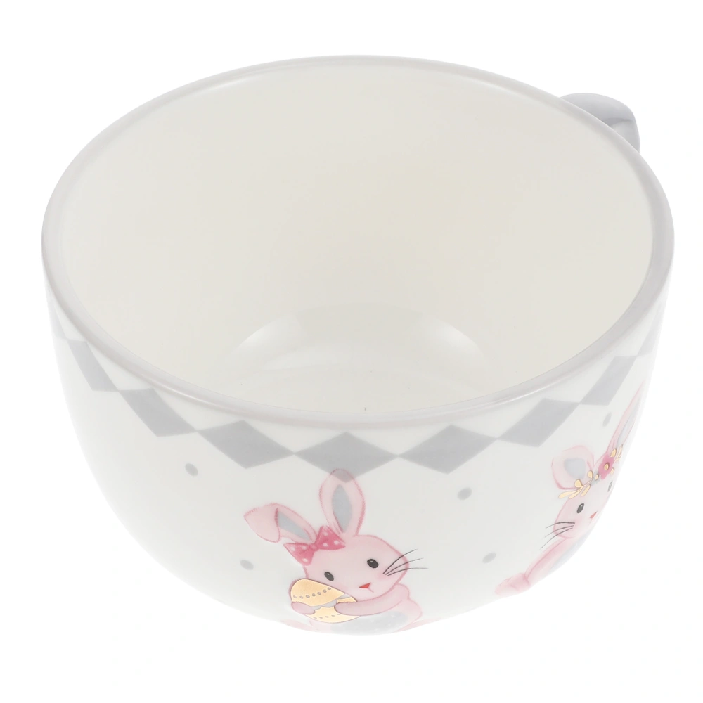 Lovely Rabbit Pattern Soup Bowl Creative Ceramic Tableware Easter Porridge Soup Bowl