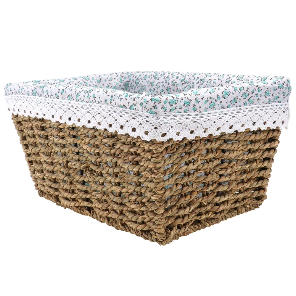 1Pc Desktop Storage Holder Rattan Woven Sundries Storage Basket Household Basket