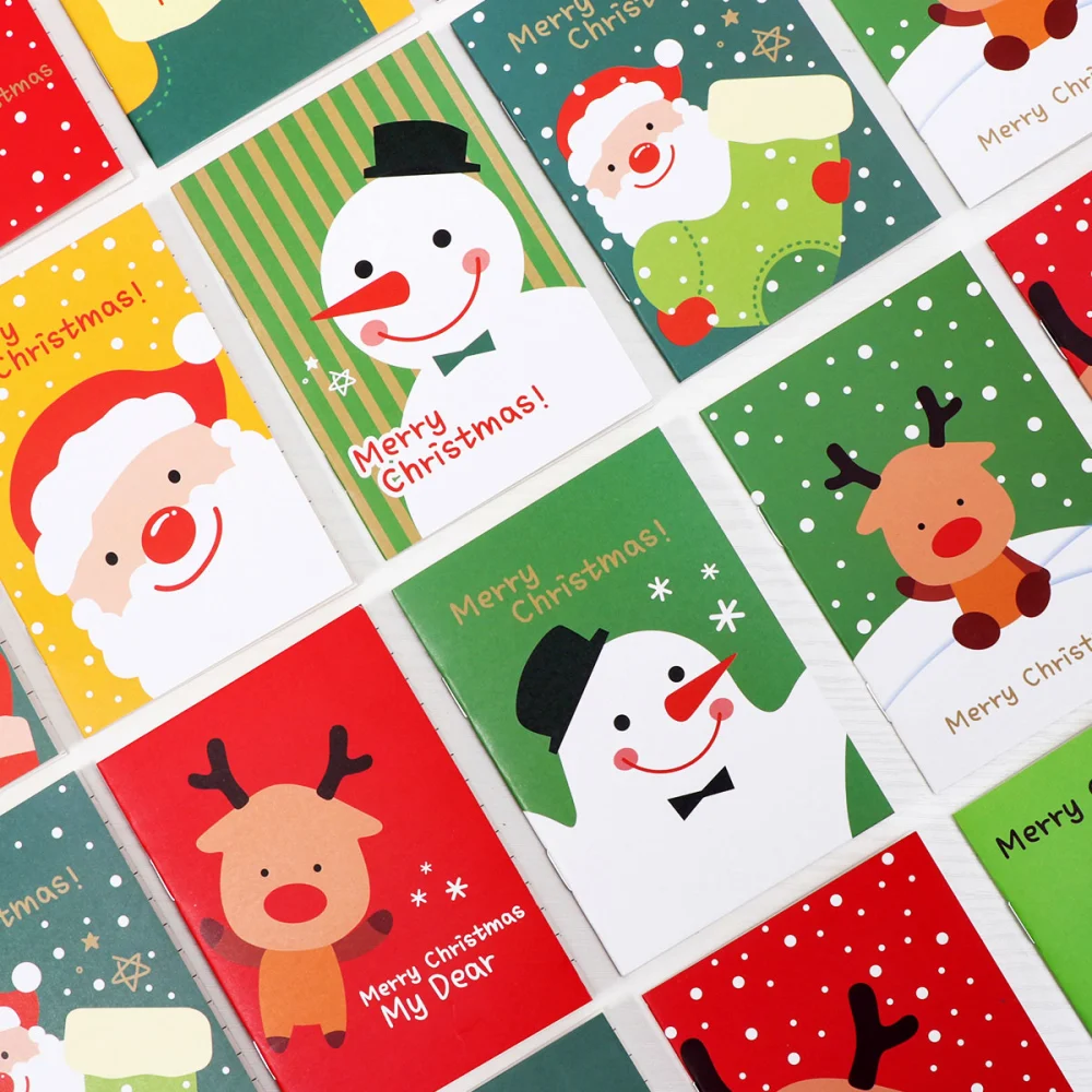 STOBOK 48pcs Christmas Cartoon Notebook Notepad Pocket Notebook for Kids Adults Festival Birthday Gifts Style Random (16pcs Santa Claus+16pcs Christmas Snowman+16pcs Christmas Deer Random Style)