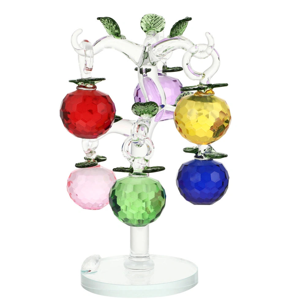 Decorative Crystal Apple Tree Crystal Multi Colored Apples Fortune Tree Ornament