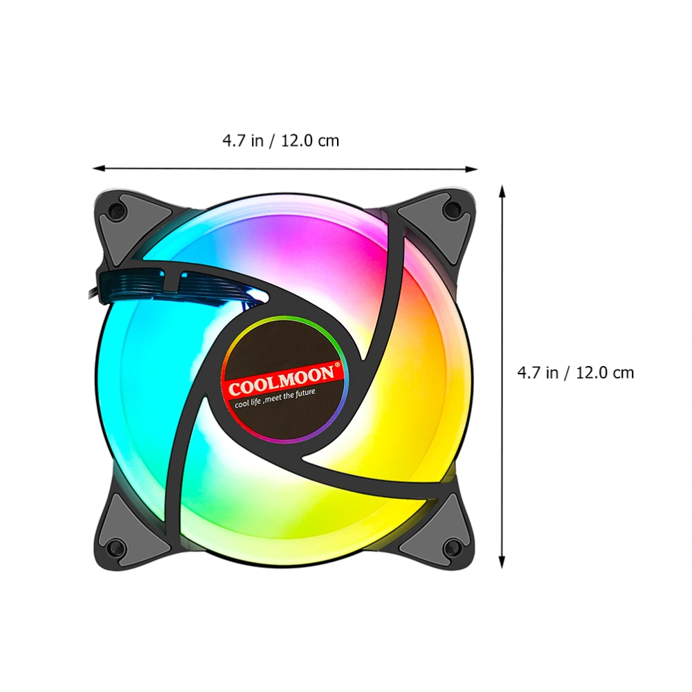 3PCS Computer Cooling Fan Heat Sink Cooling Device 12cm RGB Computer Radiator