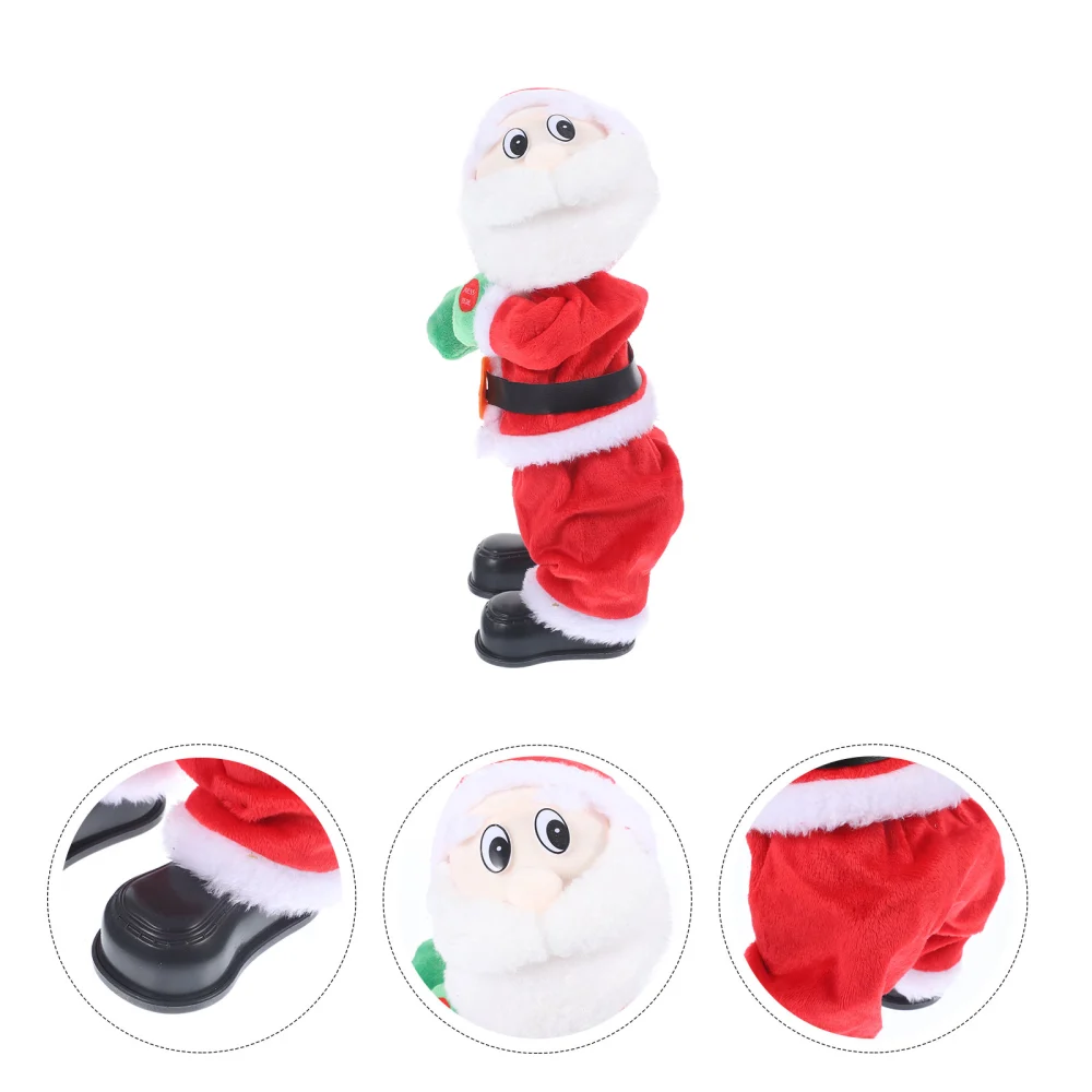 Christmas Santa Claus Figure Twisted Hip Twerking Singing Electric Toys for Kids XMAS Decorations Funny Christmas Gifts without Battery