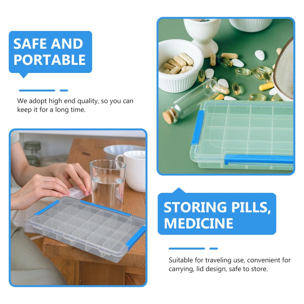 1pc Plastic Medicine Storage Box Travel Pill Organizing Box Pill Packing Box