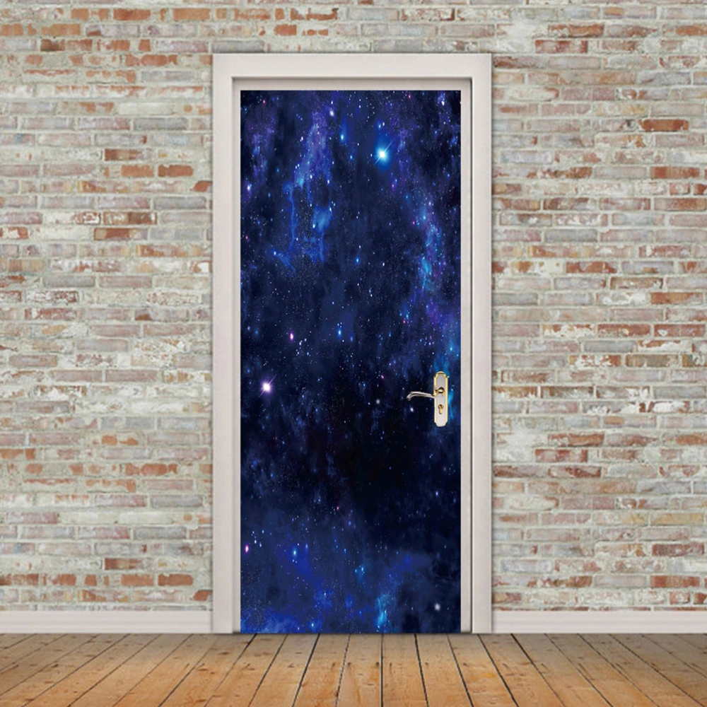 Waterproof Door Mural Stickers Reusable Self-adhesive Removable Door Stickers PVC Furniture Renovation Decoration Stickers