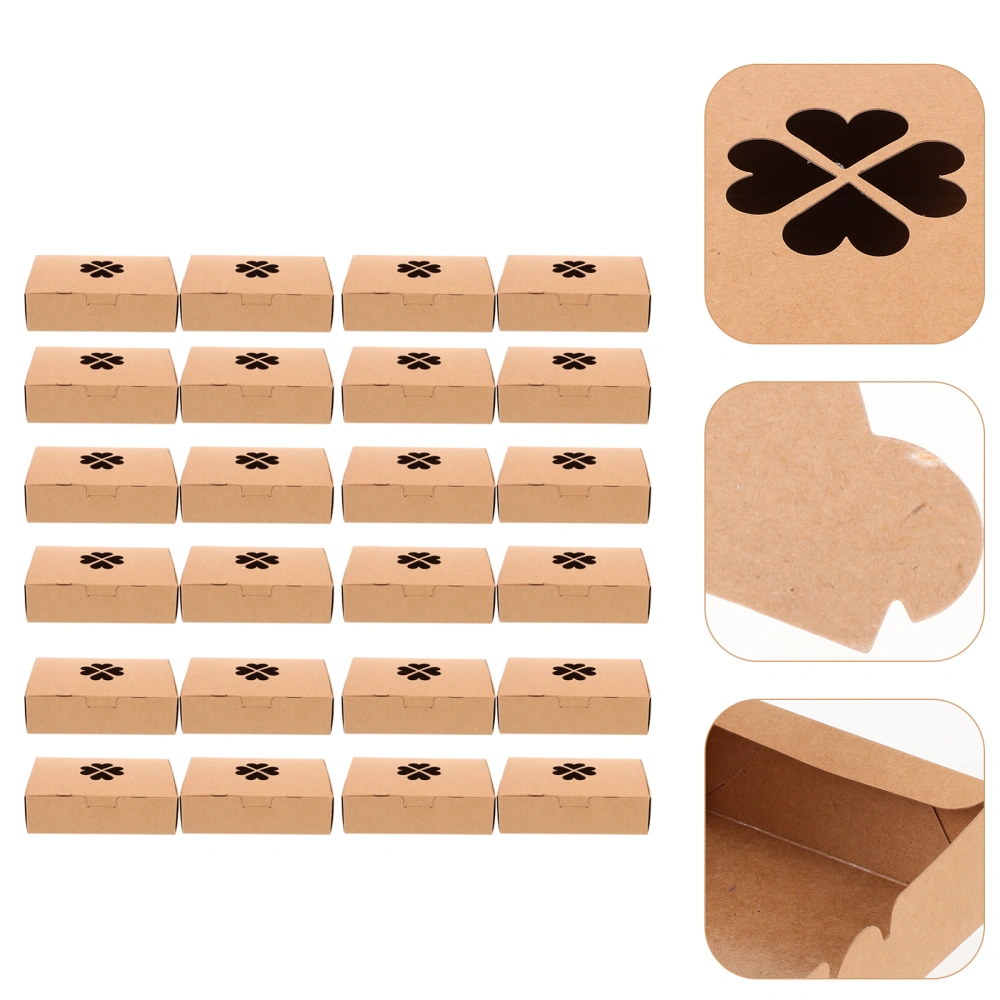 25Pcs Kraft Paper Food Boxes Fried Snacks Containers Practical Food Packaging Boxes