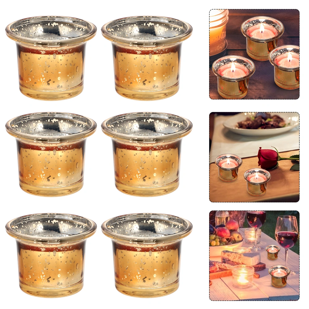 6pcs Glass Creative Candle Cup Candle Holder Simple Style Candle Container