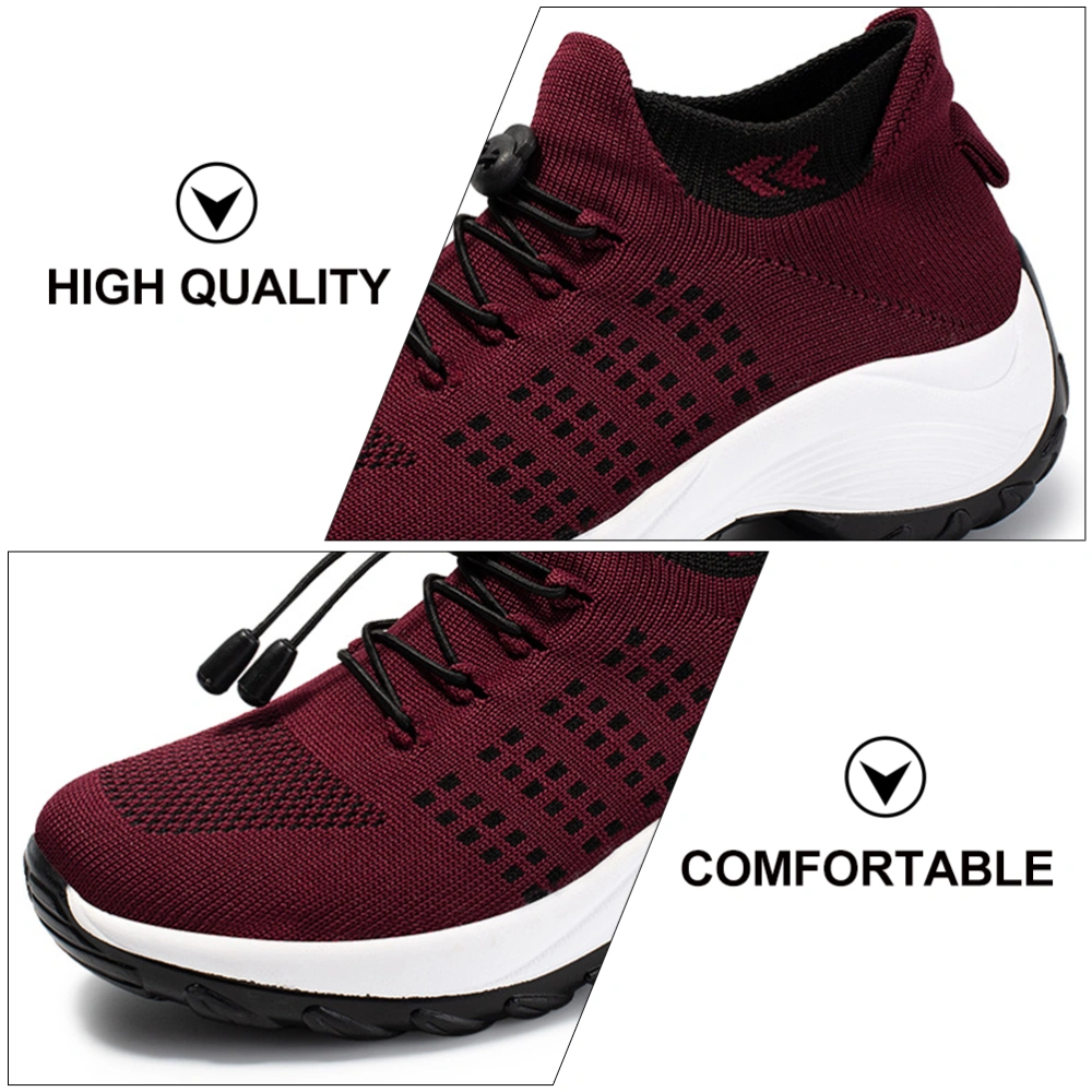 1 Pair Spring Summer Knitting Sports Shoes Leisure Style Mom Shoes Female Shoes