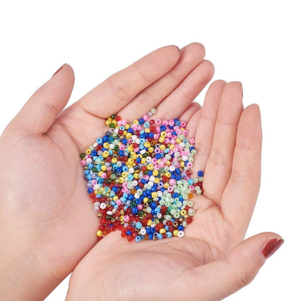 9000pcs 3mm Glass Beads Finding Crafts DIY Bracelet Necklace Handmade for Jewelry Making Accessories(Assorted Color)