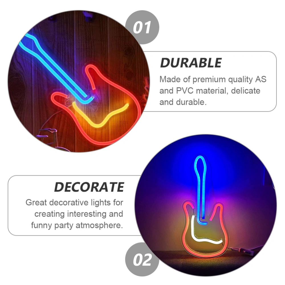 LED Neon Sign Creative Guitar Shape Light Decorative Night Lamp Home Decoration