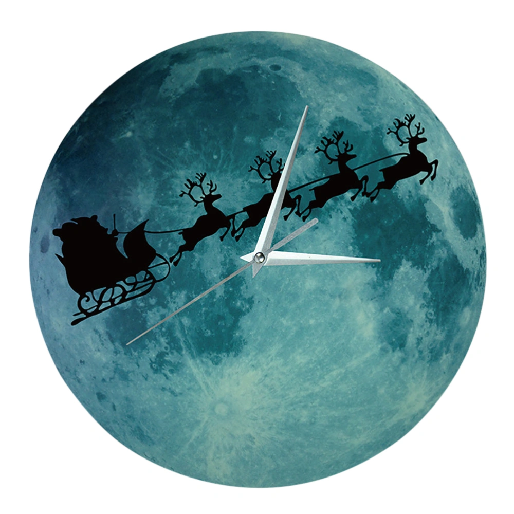 New Creative Wall Clock Luminous Wall Clock 3D Watch Moon Glow In The Dark Clock Decorations for Kids Boy Girls Bedroom Children Room Playroom With Super Silent Movement