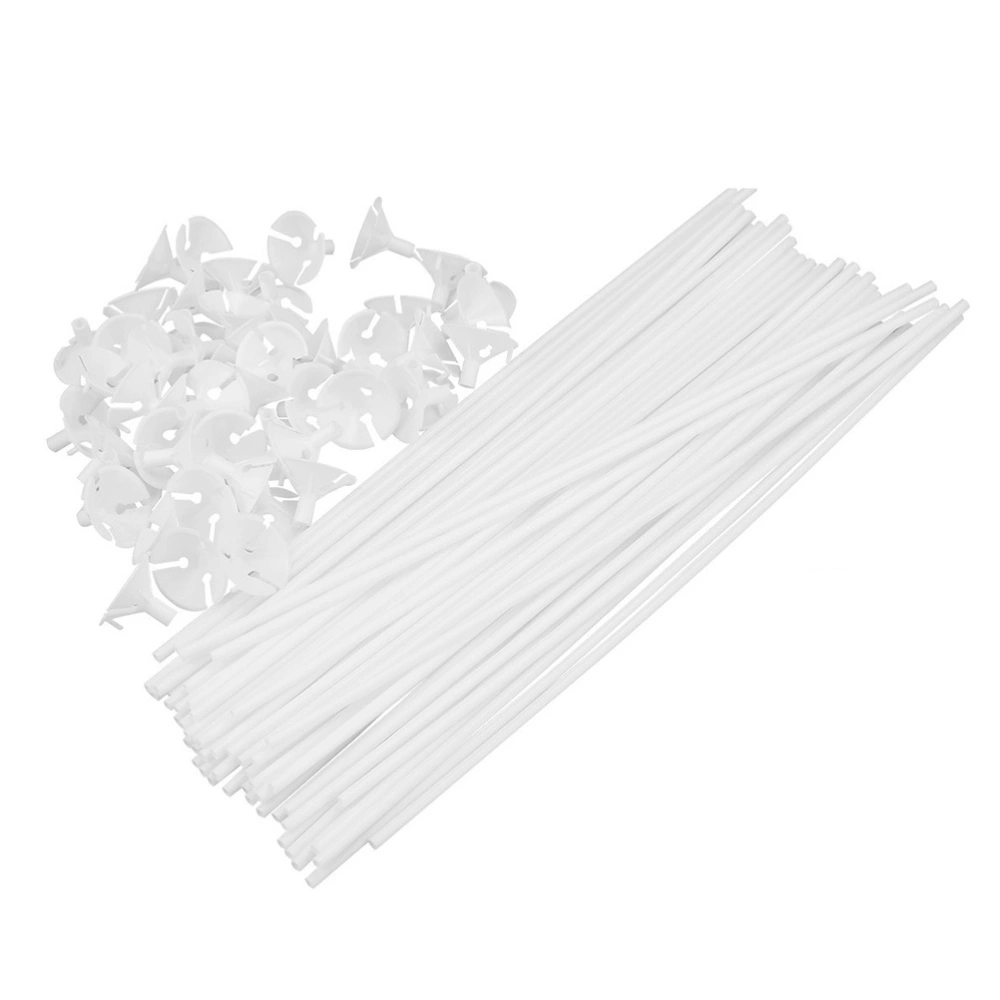 250pcs Balloon Sticks with Cups Balloon Holder for Wedding Party Decor (White)