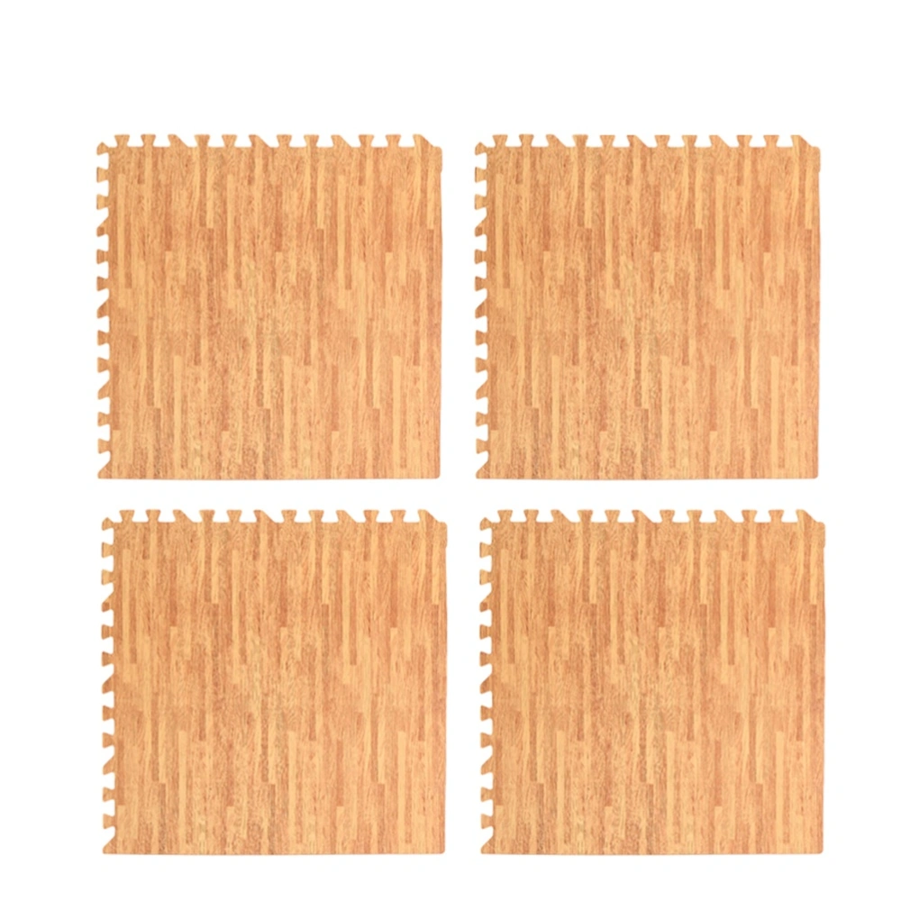 8PCS 30cm Square EVA Yoga Mat Floor Interlocking Mat Show Floor Yoga Fitness Gym Exercise Mat (Light Wood Grain)